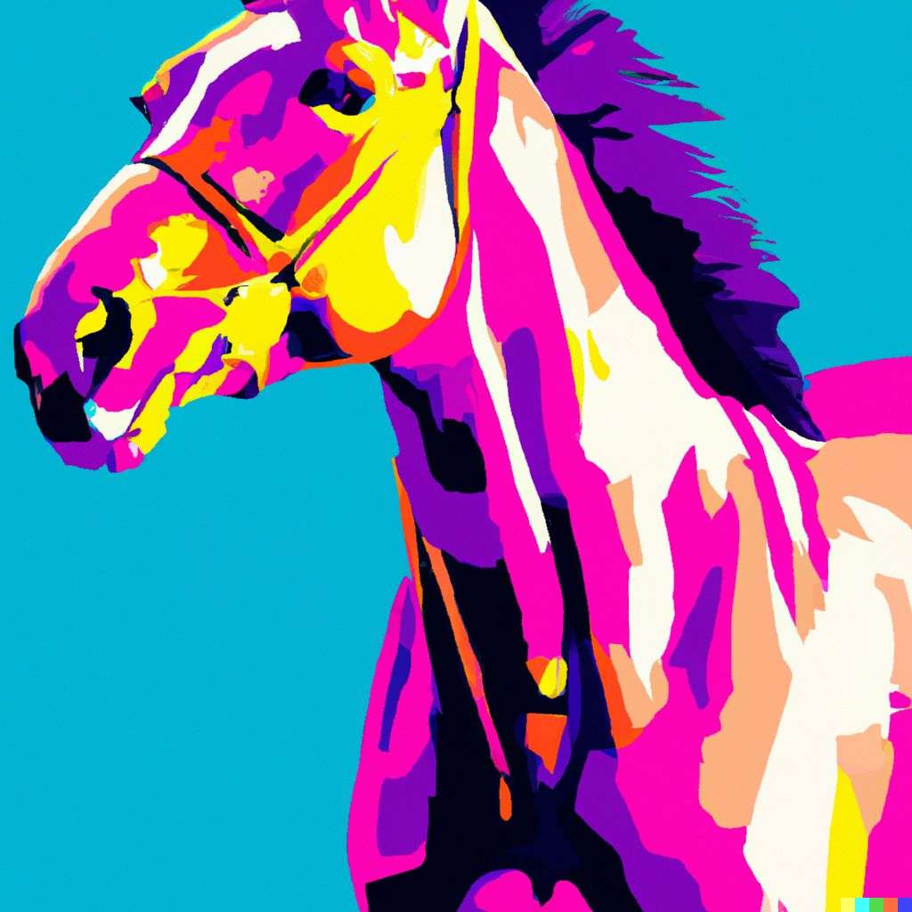 a horse, pop art